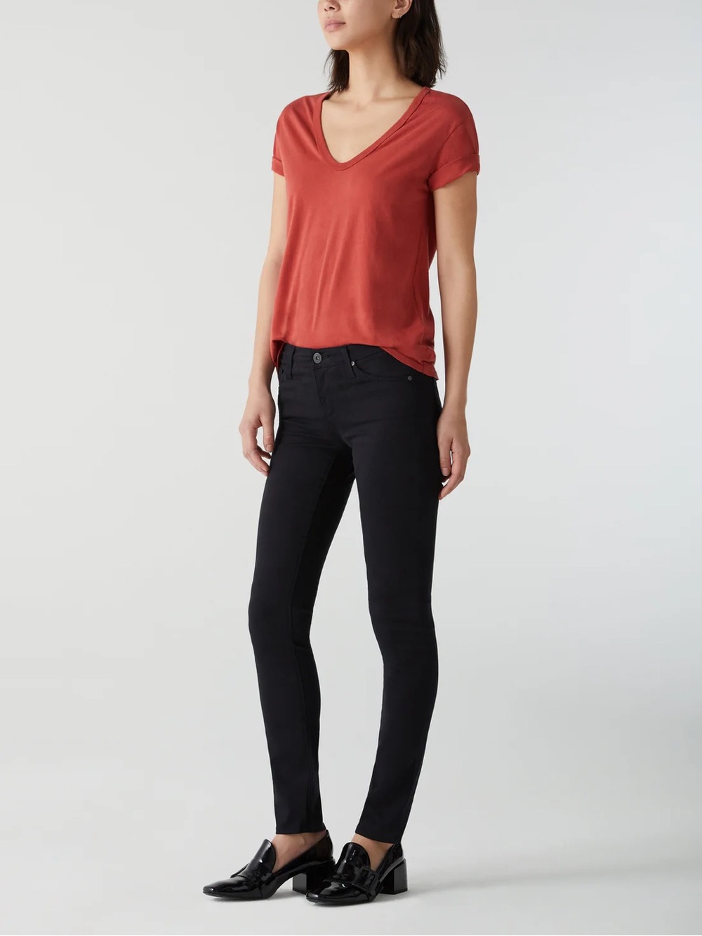 AG Adriano Goldschmied The Stilt Low-Rise Cigarette Jean Super Black 29R Fitted - Picture 2 of 16